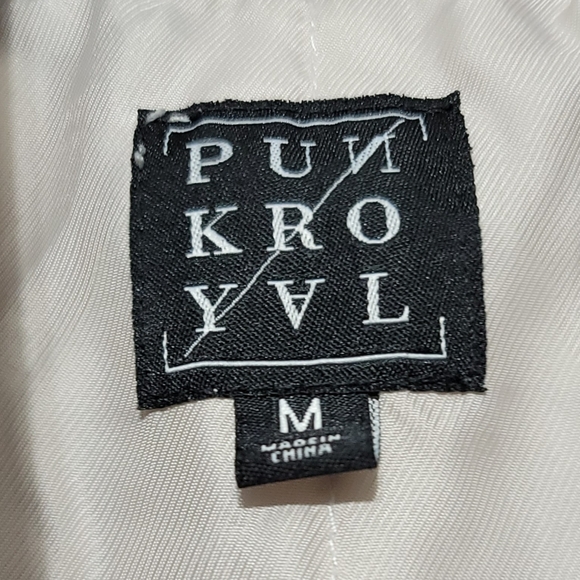 Punk Royal Bomber Jacket Destroy Creatures of Chaos Size Medium Beige Gray - Picture 12 of 15